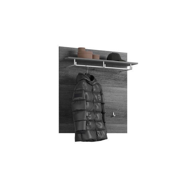 Ebern Designs Johnallen 3 Hook Wall Mounted Coat Rack with Storage in